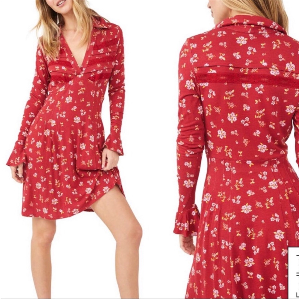 Free People Good Days Floral Print Dress Sz Small